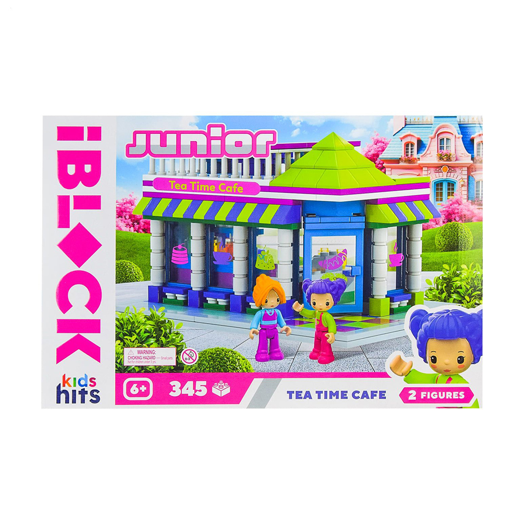 Іграшка-конструктор iBlock Junior Чайне кафе, у коробці, від 6 років, 37.5*25.5*6 см, 345 деталей, 2 фігурки (KH08/013/3)